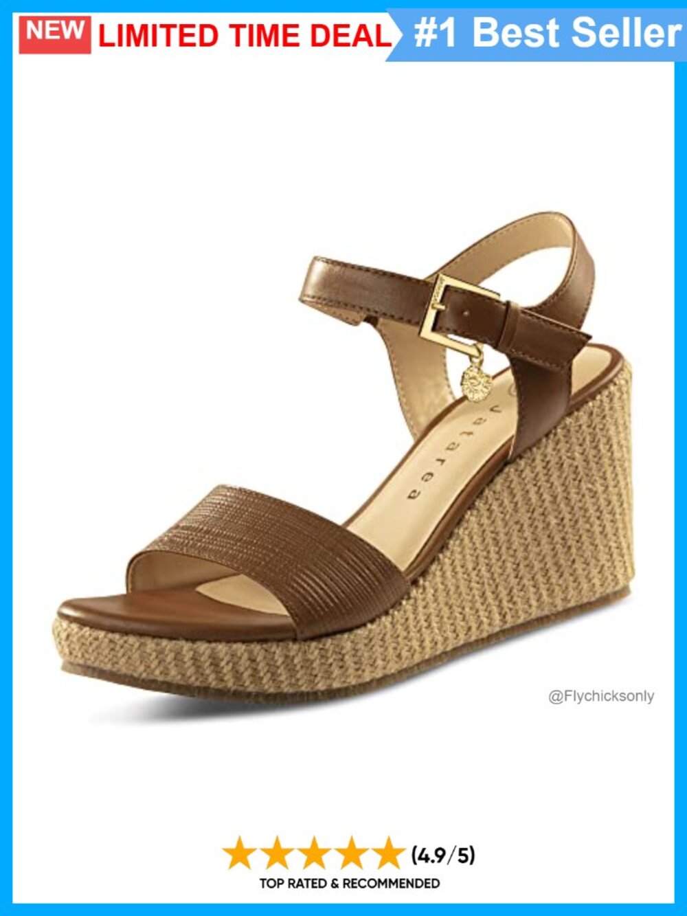 Leather Wedge Sandals Ankle Strap Round Toe Buckle Summer Espadrilles